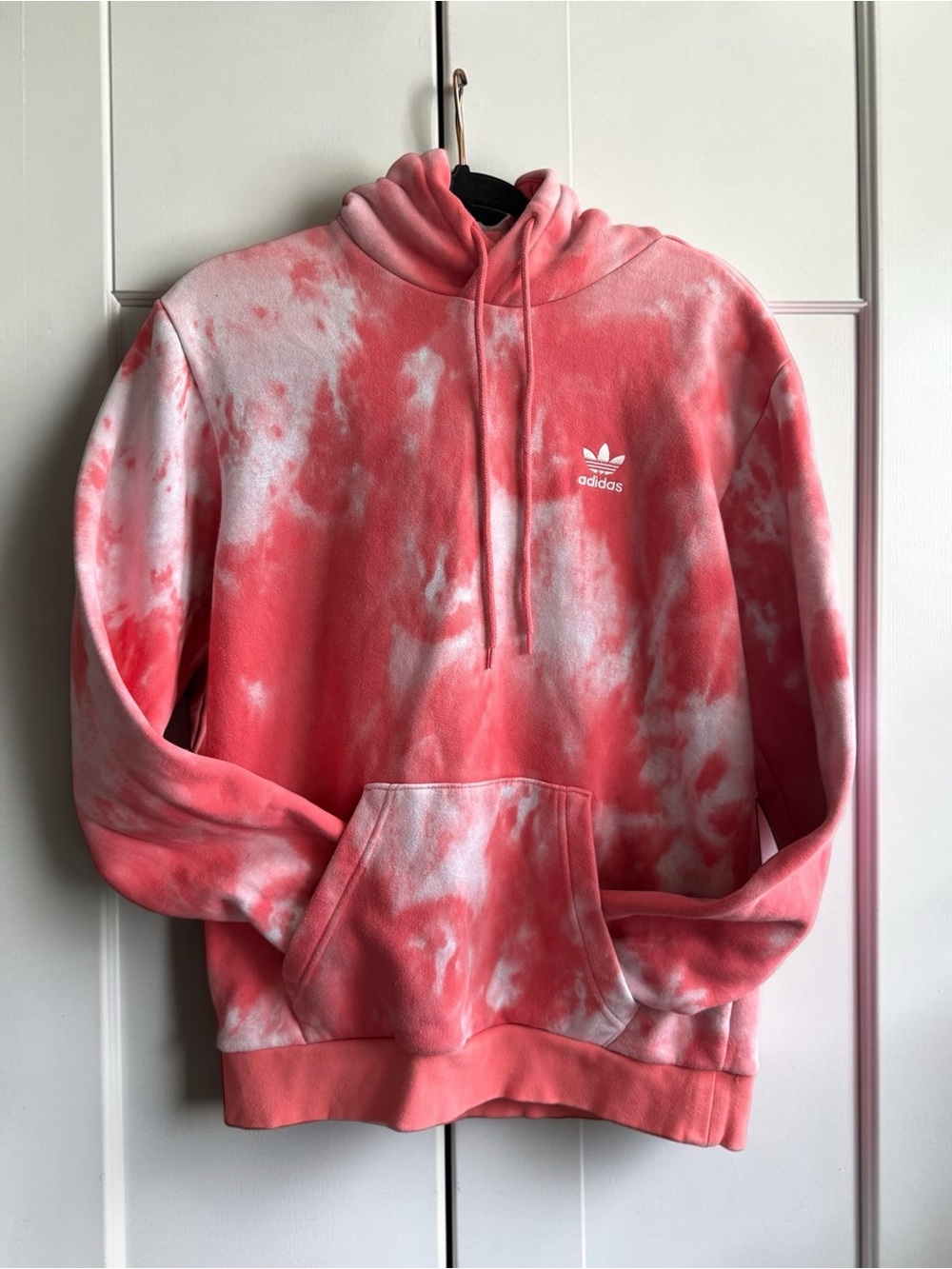adidas Originals Trefoil Hoodie – Coral Pink Tie-Dye | Size US S  | Unisex